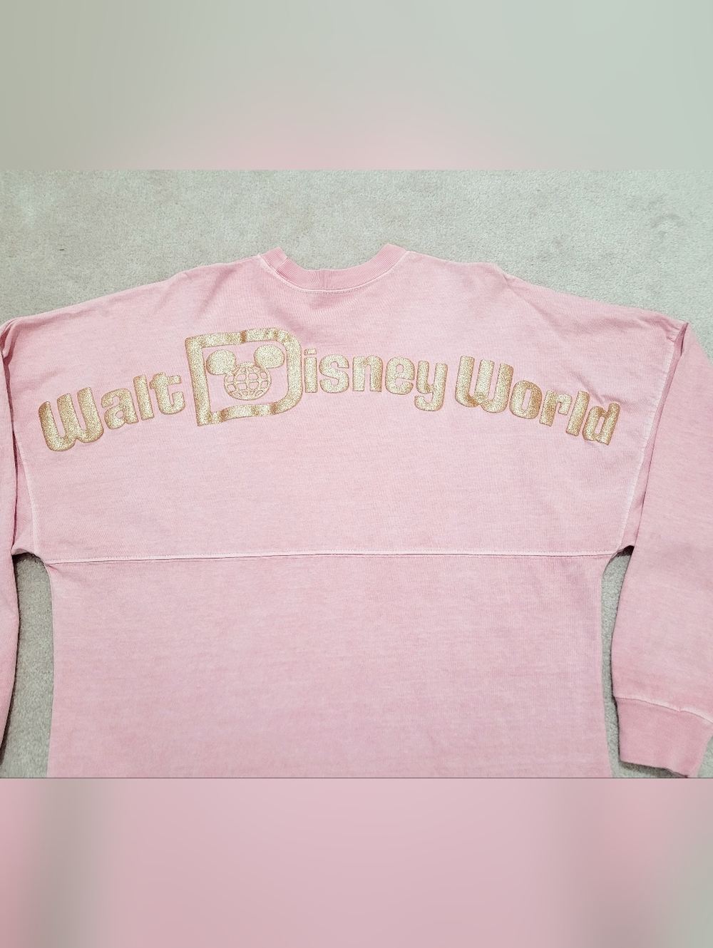 Disney Spirit Jersey Pink Oversized Shirt Women’s Small Gold Glitter Walt Disney - Picture 13 of 13